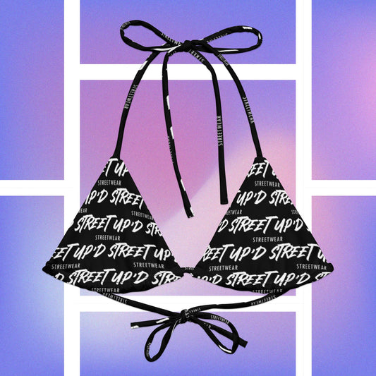 All-over Print Recycled String Bikini Top